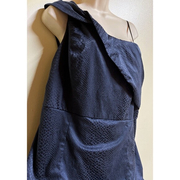 Torrid One Shoulder Balloon Dress Women's 24W Navy Leopard Print Tea Length - Picture 5 of 9